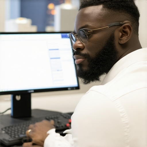 SEO specialist analyzing Wichita local SEO data with cityscape background.