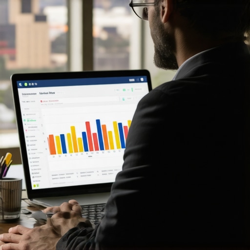 Consultant analyzing Wichita local SEO data in office