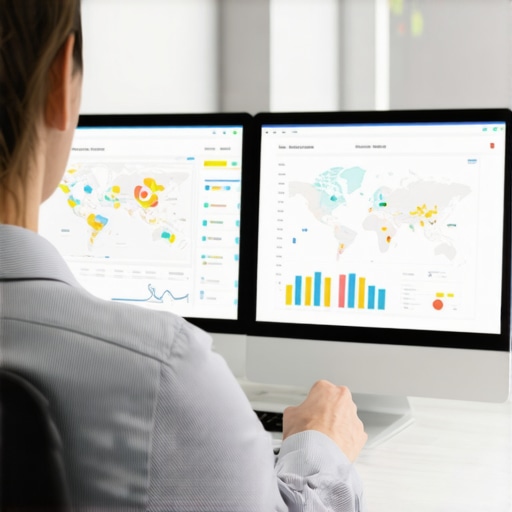 Person analyzing Wichita local SEO metrics on computer screens