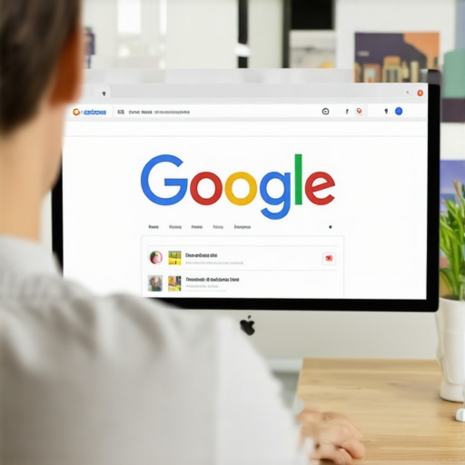 Person working on Google Business Profile with Wichita landmarks