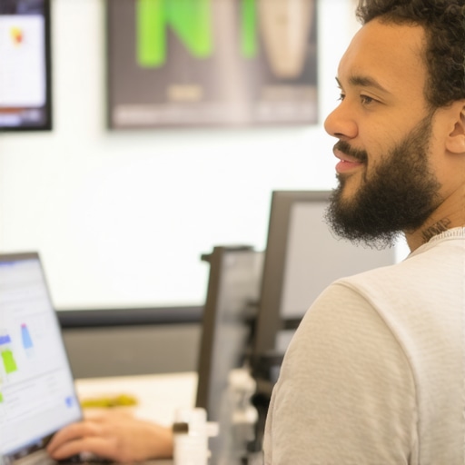 Business owner optimizing Google profile on desktop in Wichita Kansas