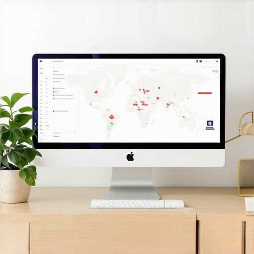 Workstation displaying SEO analytics tools and maps dashboard, tailored for Wichita local SEO