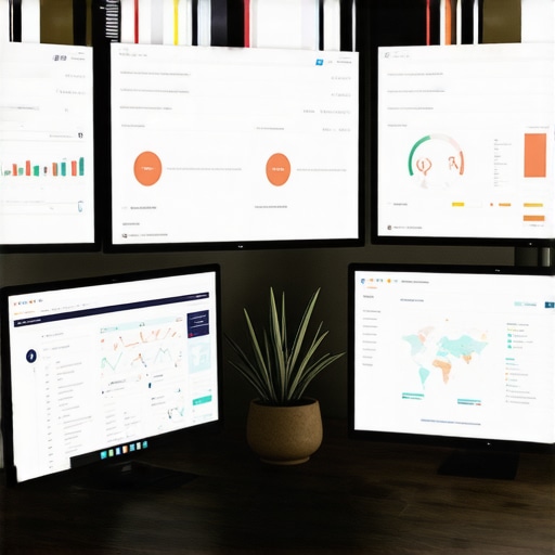 Streamlined Local SEO Management Tools A professional working on SEO analytics displayed on multiple monitors for Wichita business optimization.