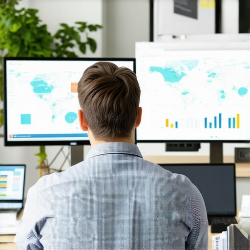 Analyzing Local SEO Performance Individual reviewing Wichita local SEO metrics on screens