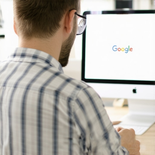 Business owner editing Google profile details on computer